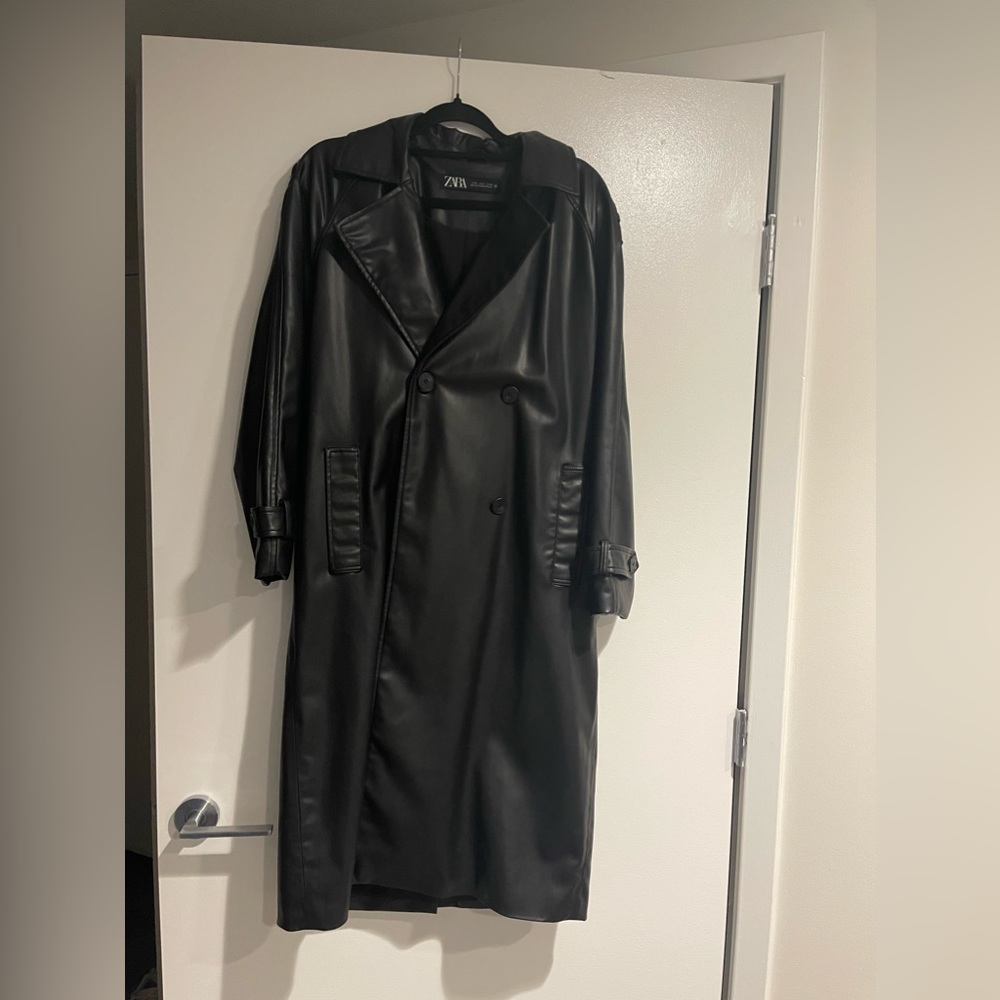 Zara leather trench coat
